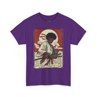 Load image into Gallery viewer, Afro Samurai Sunset T‑Shirt — Retro Martial Arts Graphic Tee