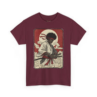 Load image into Gallery viewer, Afro Samurai Sunset T‑Shirt — Retro Martial Arts Graphic Tee