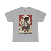 Load image into Gallery viewer, Afro Samurai Sunset T‑Shirt — Retro Martial Arts Graphic Tee