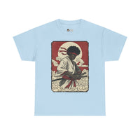 Load image into Gallery viewer, Afro Samurai Sunset T‑Shirt — Retro Martial Arts Graphic Tee