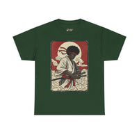 Load image into Gallery viewer, Afro Samurai Sunset T‑Shirt — Retro Martial Arts Graphic Tee