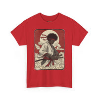 Load image into Gallery viewer, Afro Samurai Sunset T‑Shirt — Retro Martial Arts Graphic Tee