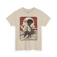 Load image into Gallery viewer, Afro Samurai Sunset T‑Shirt — Retro Martial Arts Graphic Tee