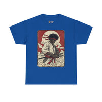 Load image into Gallery viewer, Afro Samurai Sunset T‑Shirt — Retro Martial Arts Graphic Tee