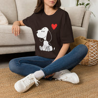 Load image into Gallery viewer, Snoopy Heart T-Shirt — Cute Cartoon Dog Tee for Dog Lovers