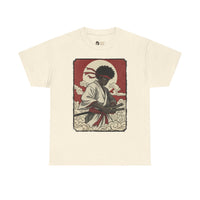 Load image into Gallery viewer, Afro Samurai Sunset T‑Shirt — Retro Martial Arts Graphic Tee
