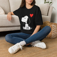 Load image into Gallery viewer, Snoopy Heart T-Shirt — Cute Cartoon Dog Tee for Dog Lovers