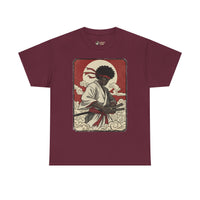 Load image into Gallery viewer, Afro Samurai Sunset T‑Shirt — Retro Martial Arts Graphic Tee