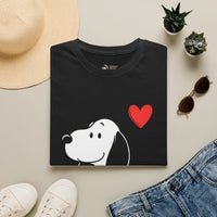 Load image into Gallery viewer, Snoopy Heart T-Shirt — Cute Cartoon Dog Tee for Dog Lovers