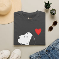 Load image into Gallery viewer, Snoopy Heart T-Shirt — Cute Cartoon Dog Tee for Dog Lovers