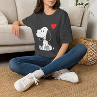 Load image into Gallery viewer, Snoopy Heart T-Shirt — Cute Cartoon Dog Tee for Dog Lovers