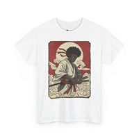 Load image into Gallery viewer, Afro Samurai Sunset T‑Shirt — Retro Martial Arts Graphic Tee